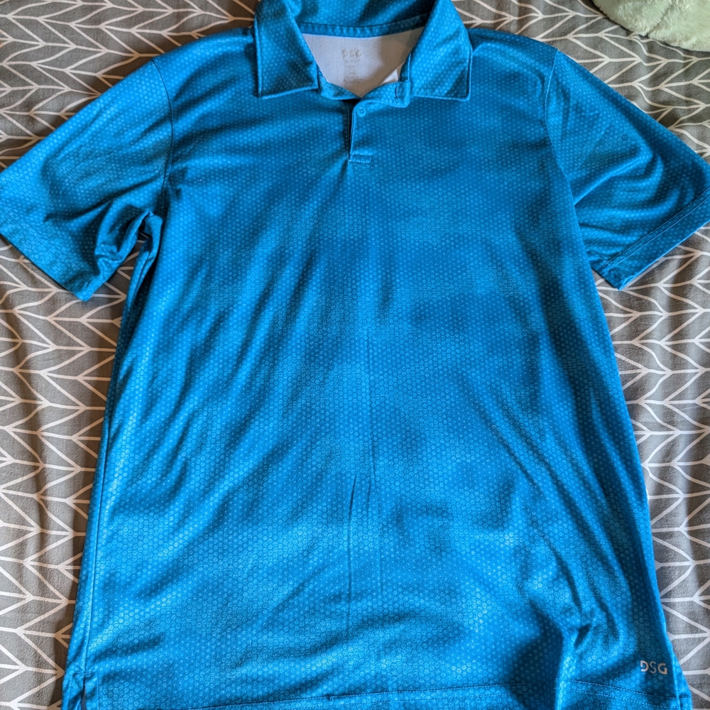 DSG Golf Shirt Blue Polo Youth XL